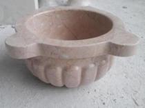 Kavun Dilimli Rozalya Bej Mermer Kurna