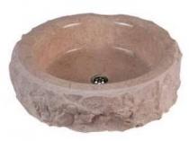 Doğal Patlatma Bej Mermer Lavabo & Evye