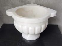 Beyaz Mermer Ayaklı Köşe Mermer Kurna