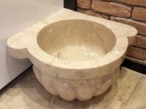 Kavun Dilimi Bej Mermer Kurna