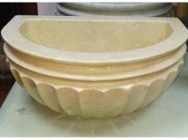 Özel Tasarım Bej Mermer Kurna