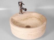 Silindir Bataryalı Traverten Lavabo & Evye