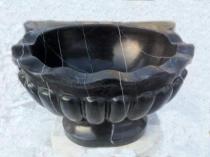 Kavun Dilimi Siyah Mermer Kurna