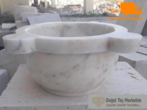 Düz Afyon Sarılı Mermer Kurna