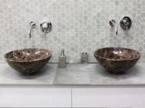 Yuvarlak Dark Emperador Lavabo