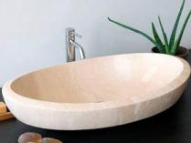 Elips Traverten Tekne Lavabo