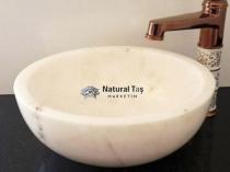 Beyaz Mermer Çanak Lavabo