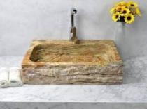 Scabas Doğal Patlatma Mermer Lavabo &Evye