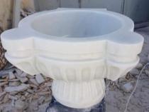 Osmanlı Modeli İşlemeli Beyaz Mermer Kurna